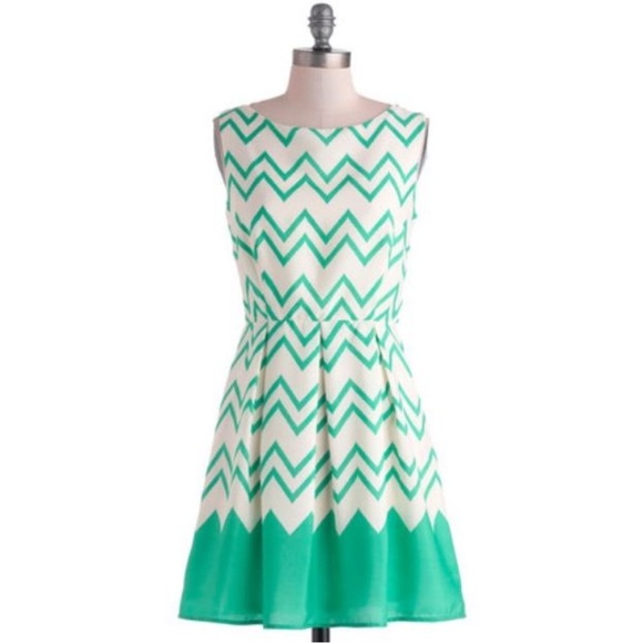 Pink Owl Green & White Dress. New With Tags. - Picture 1 of 7